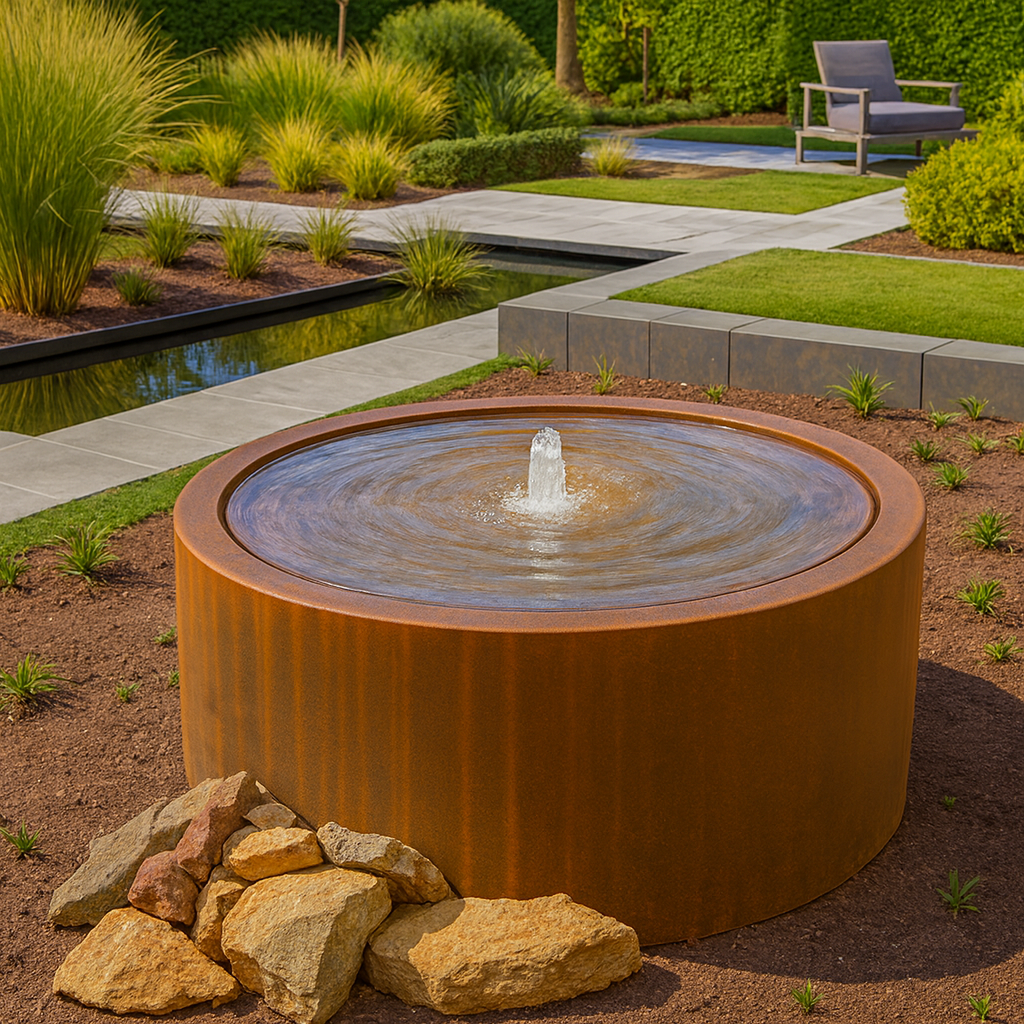 Cortenstaal watertafel VOLTIS 100 x 40 cm