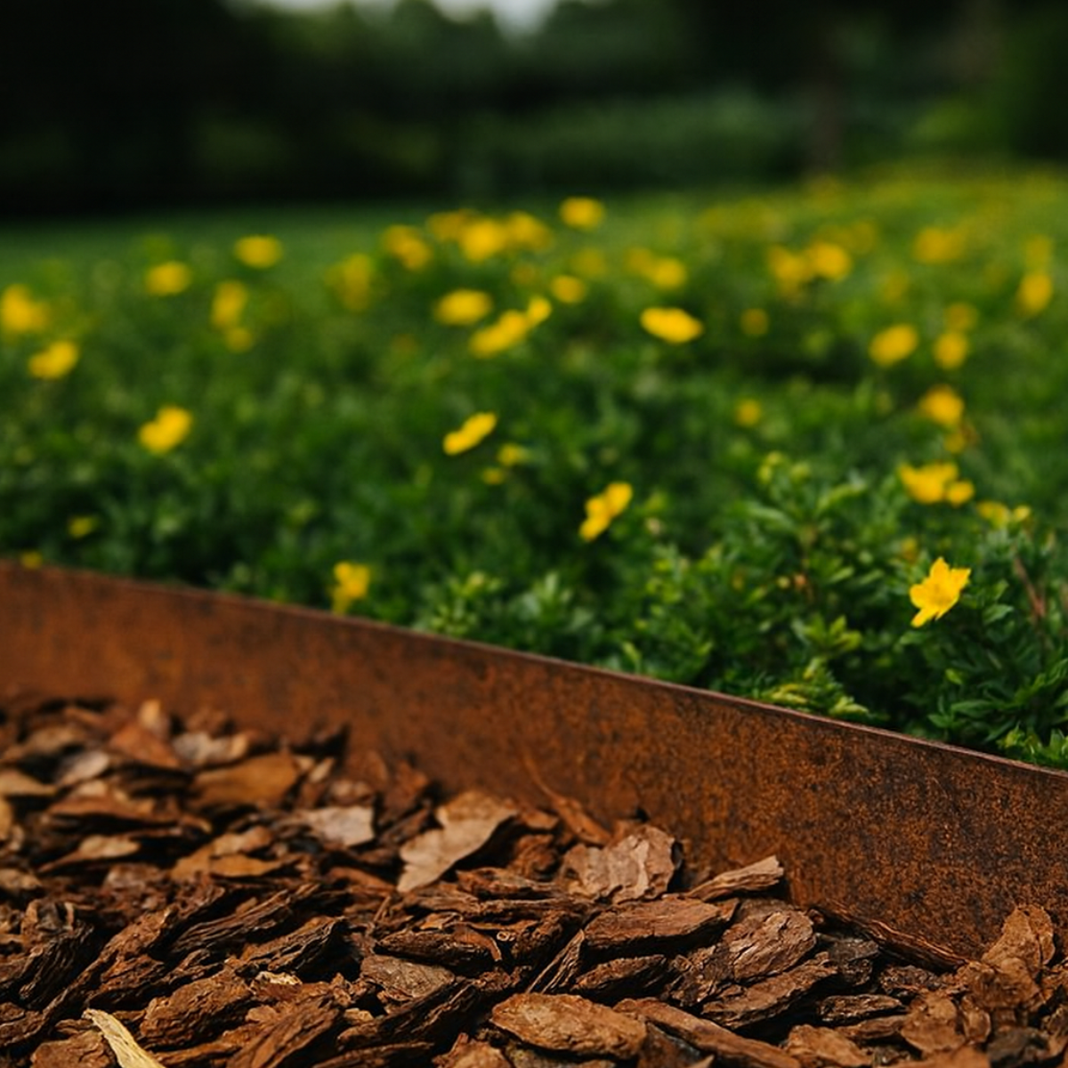 Cortenstaal kantopsluiting BORDURA 200 x 15 cm