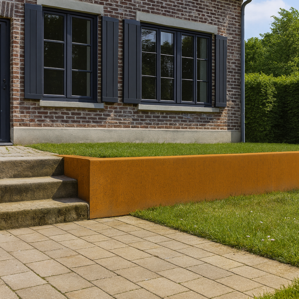 Cortenstaal keerwand recht SEGMENTA 100 x 20 x 50 cm