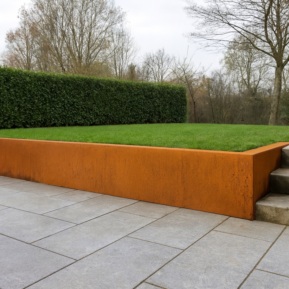 Cortenstaal keerwand binnenhoek SEGMENTA 50 x 20 x 50 cm