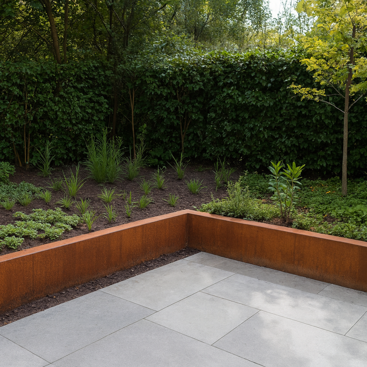 Cortenstaal keerwand recht SEGMENTA 100 x 20 x 30 cm