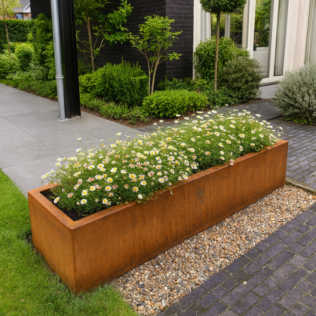 Cortenstaal plantenbak CORTEA 200 x 40 x 40 cm