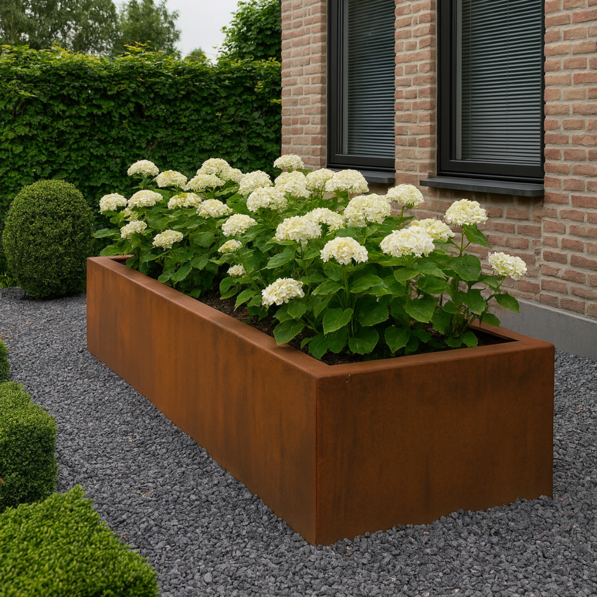 Cortenstaal plantenbak CORTEA 200 x 40 x 40 cm