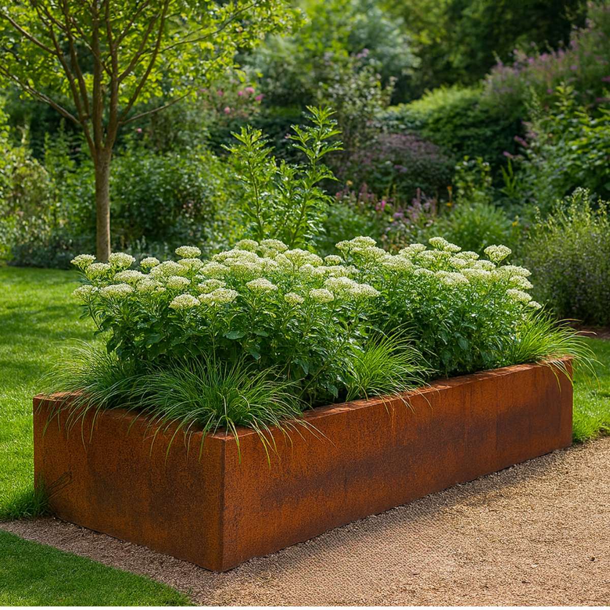 Cortenstaal plantenbak CORTEA 120 x 40 x 40 cm