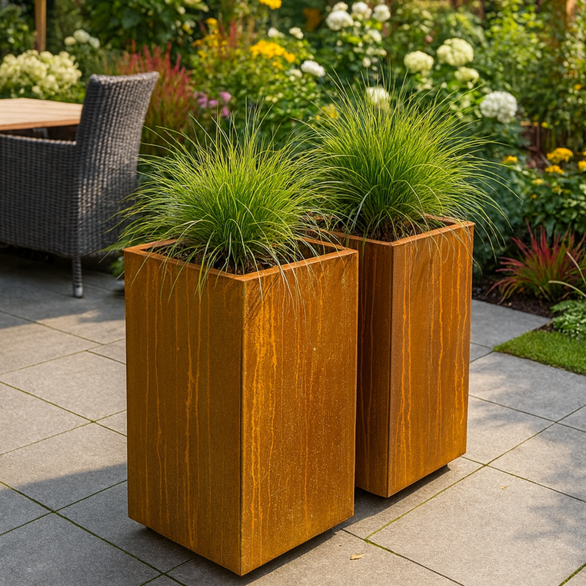 Cortenstaal plantenbak CORTEA 40 x 40 x 80 cm