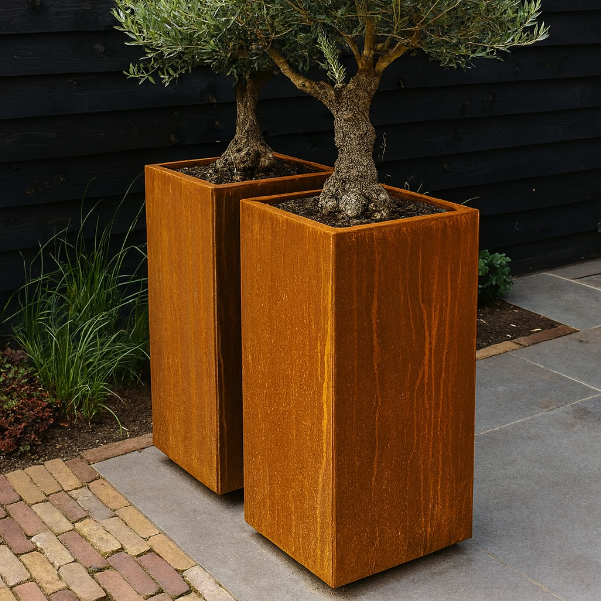 Cortenstaal plantenbak CORTEA 50 x 50 x 100 cm