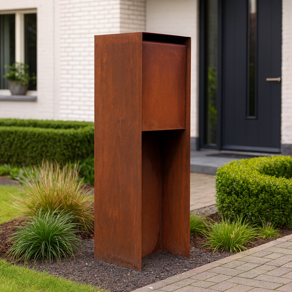 Cortenstaal brievenbus POSTINO 2 35 x 35 x 115 cm