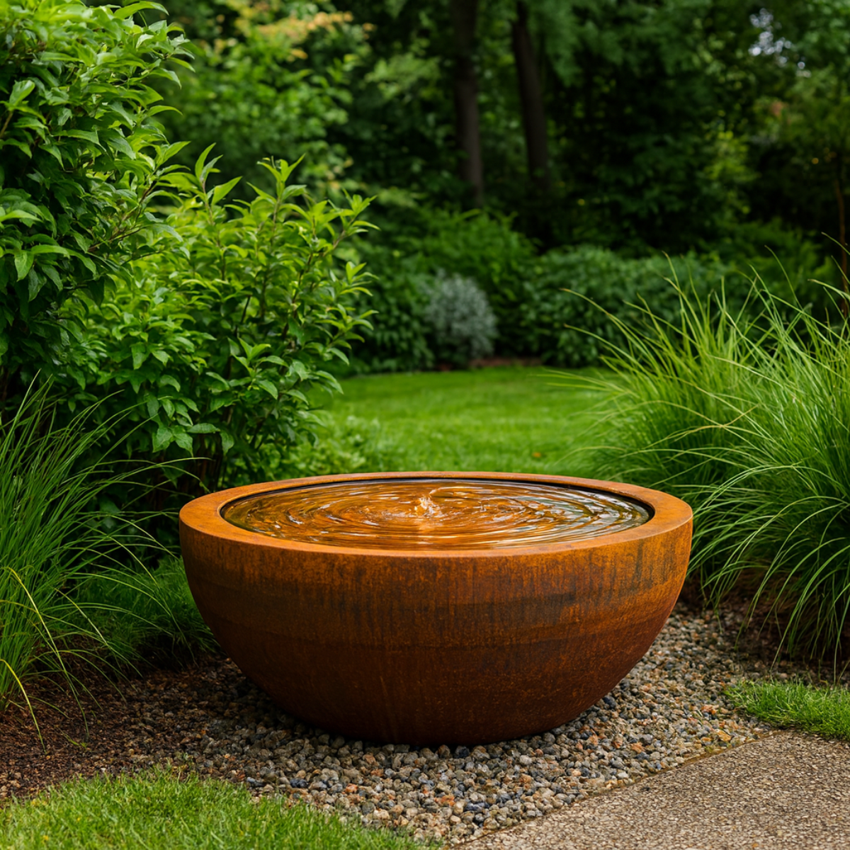 Cortenstaal watertafel SOLENA 100 x 50 cm