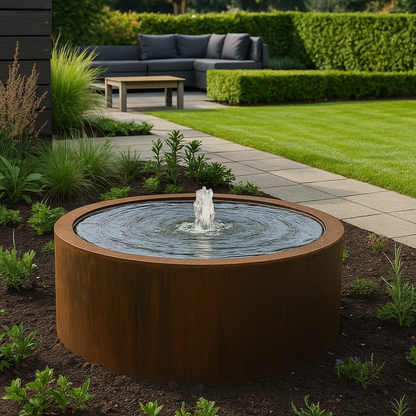 Cortenstaal watertafel VOLTIS 100 x 40 cm