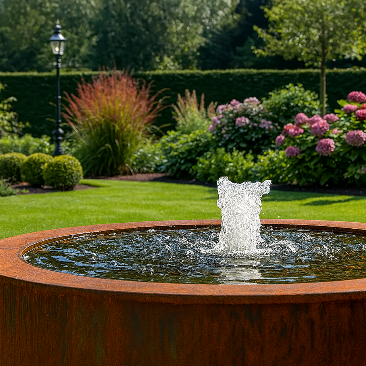 Cortenstaal watertafel VOLTIS 100 x 40 cm