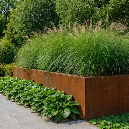 Cortenstaal keerwand buitenhoek SEGMENTA 50 x 20 x 50 cm