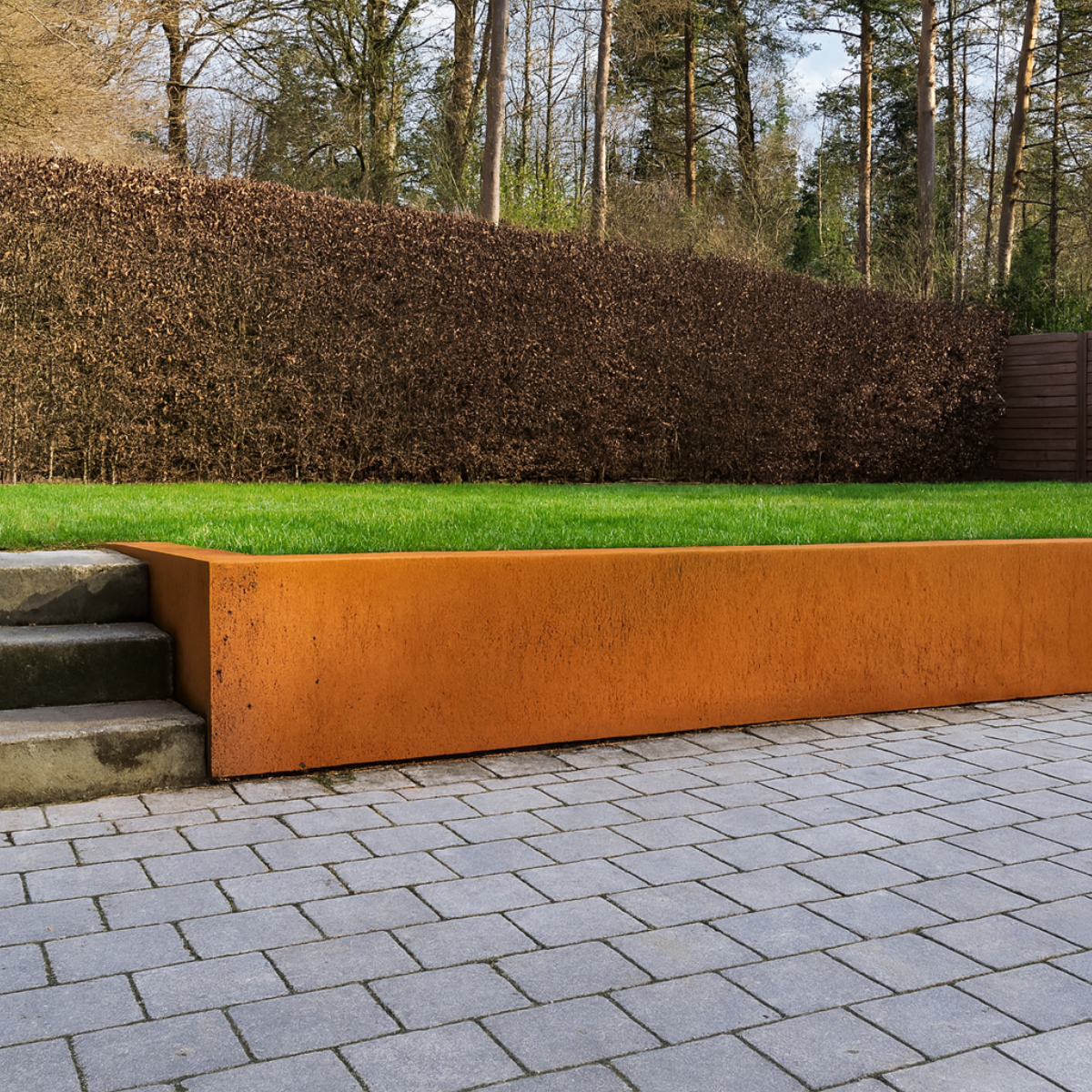 Cortenstaal keerwand buitenhoek SEGMENTA 50 x 20 x 30 cm