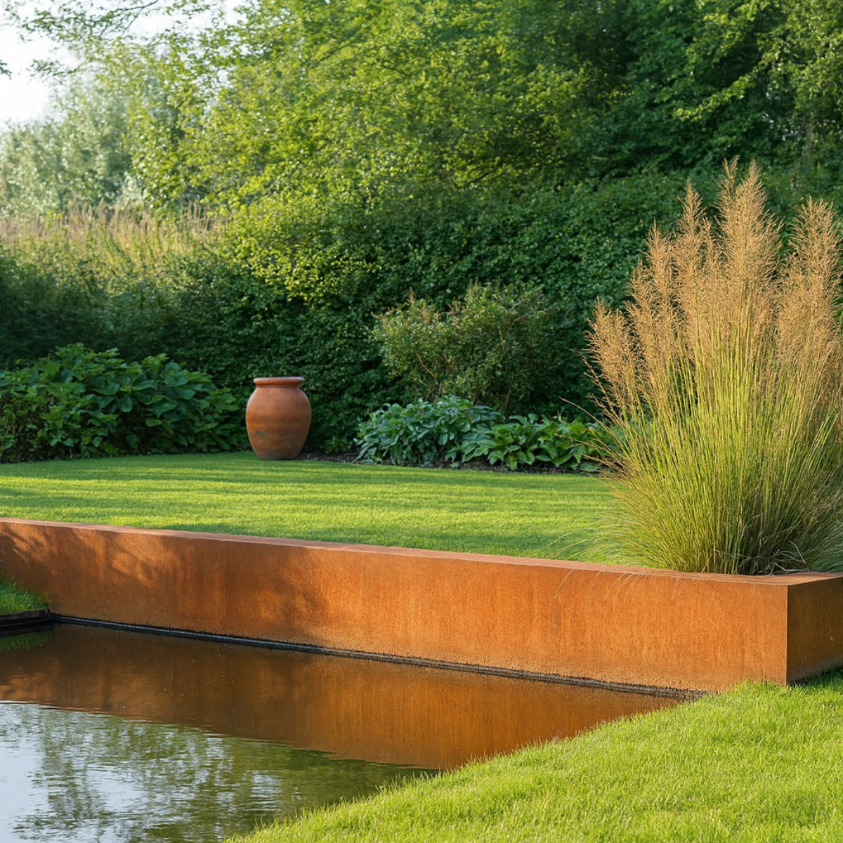 Cortenstaal keerwand binnenhoek SEGMENTA 50 x 20 x 30 cm