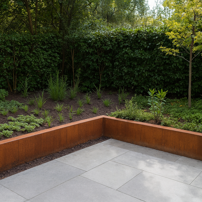 Cortenstaal keerwand binnenhoek SEGMENTA 50 x 20 x 50 cm