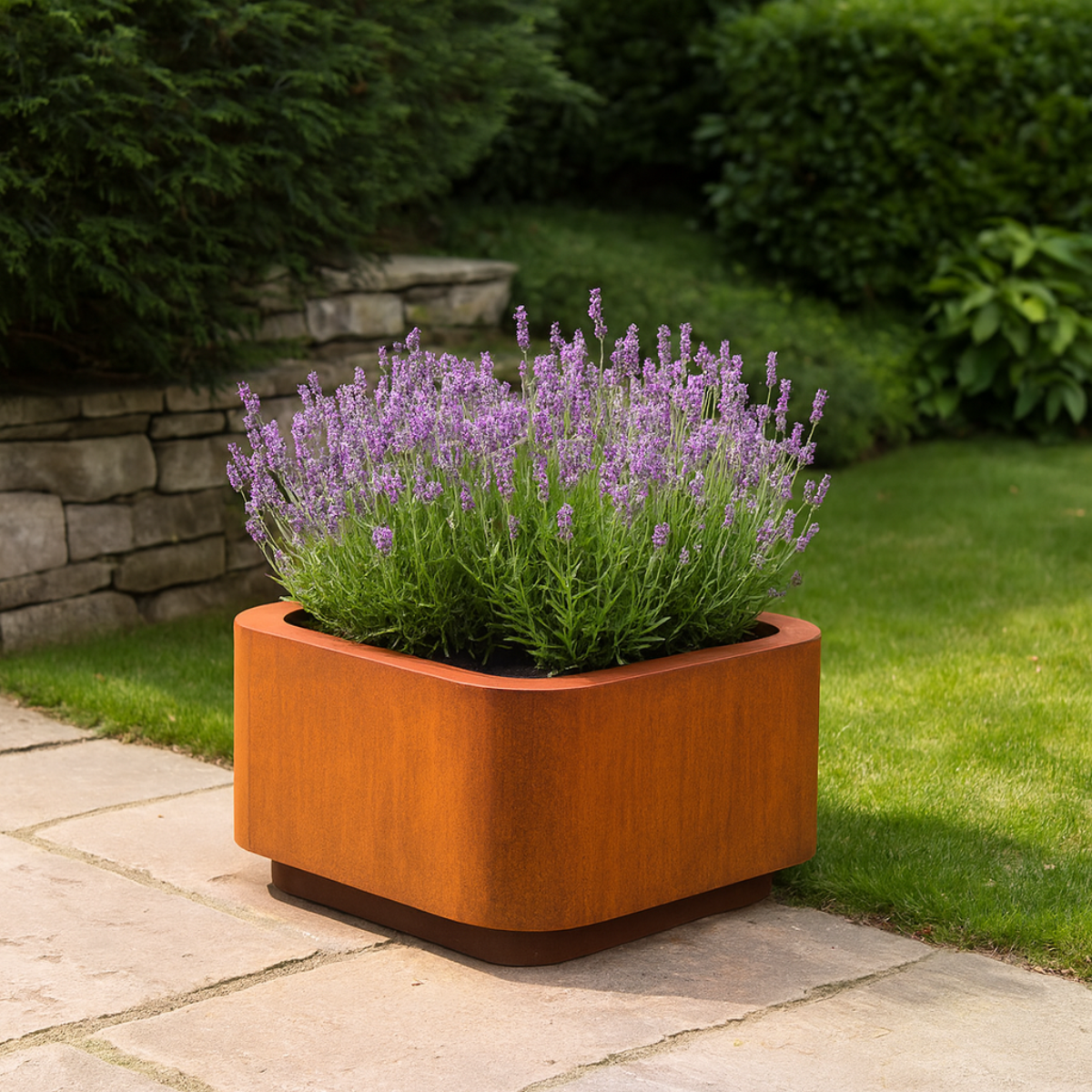 Cortenstaal plantenbak FORMA 100 x 100 x 40 cm