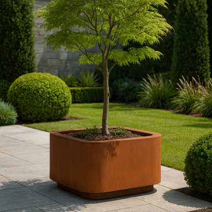 Cortenstaal plantenbak FORMA 100 x 100 x 40 cm