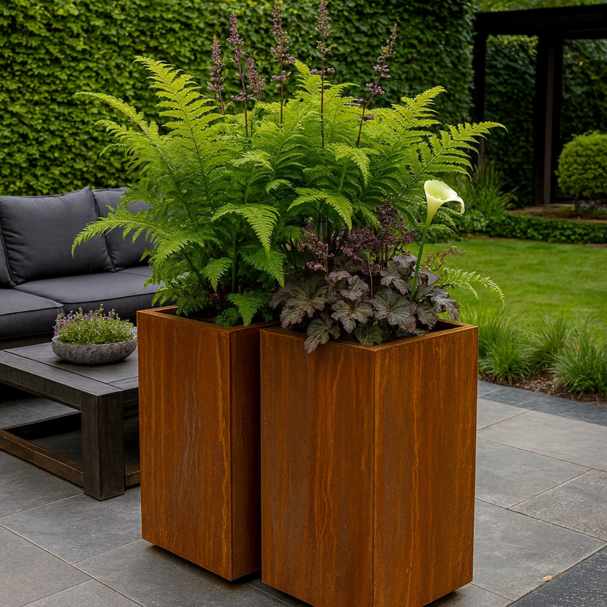 Cortenstaal plantenbak CORTEA 40 x 40 x 80 cm