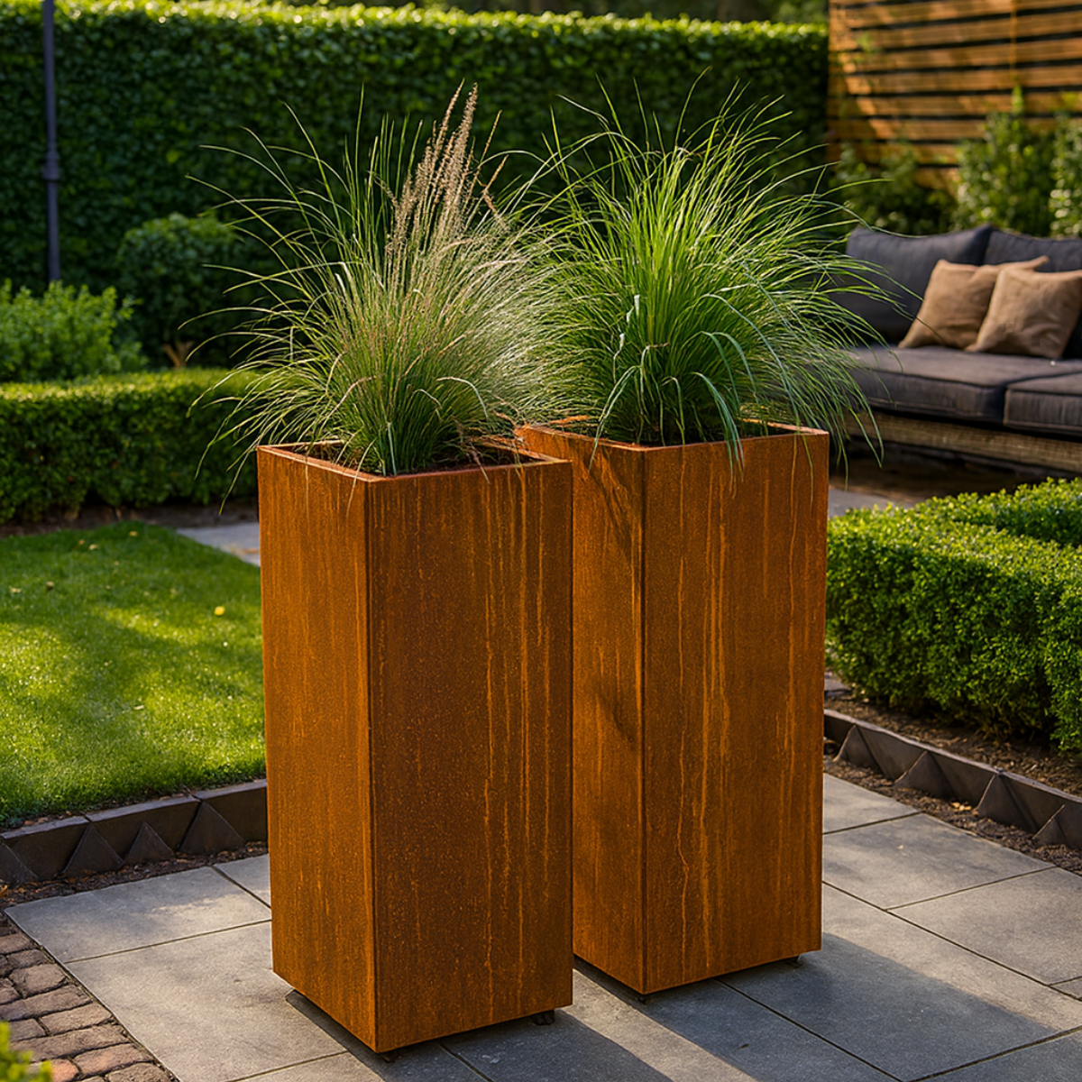 Cortenstaal plantenbak CORTEA 50 x 50 x 100 cm