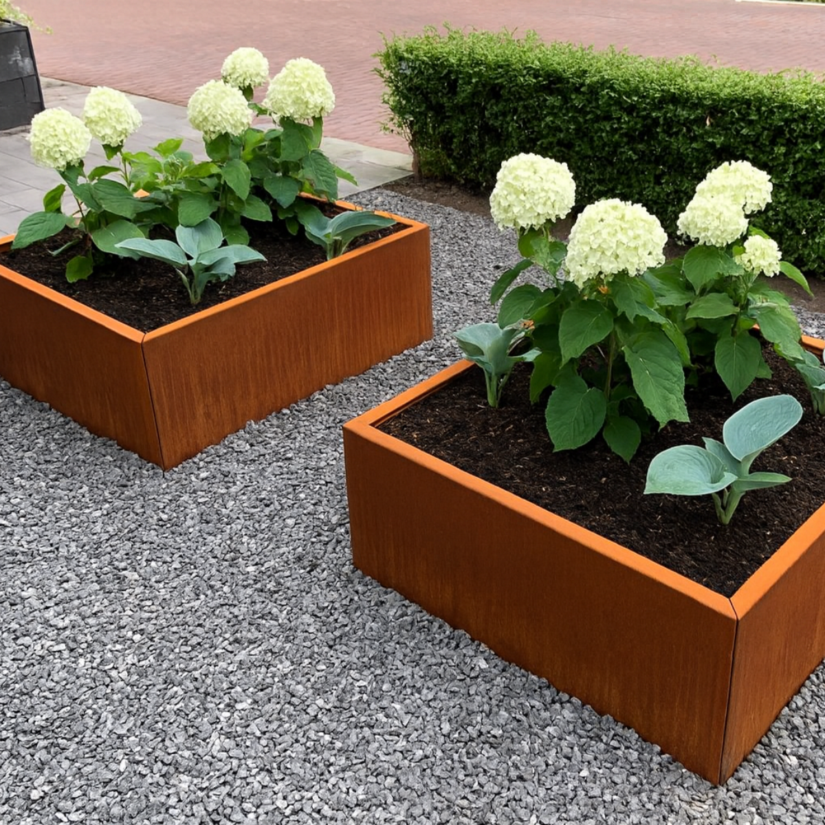 Cortenstaal plantenbak CORTEA 80 x 80 x 40 cm