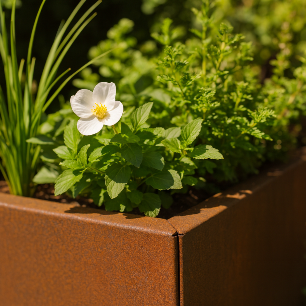 Cortenstaal plantenbak CORTEA 100 x 40 x 40 cm