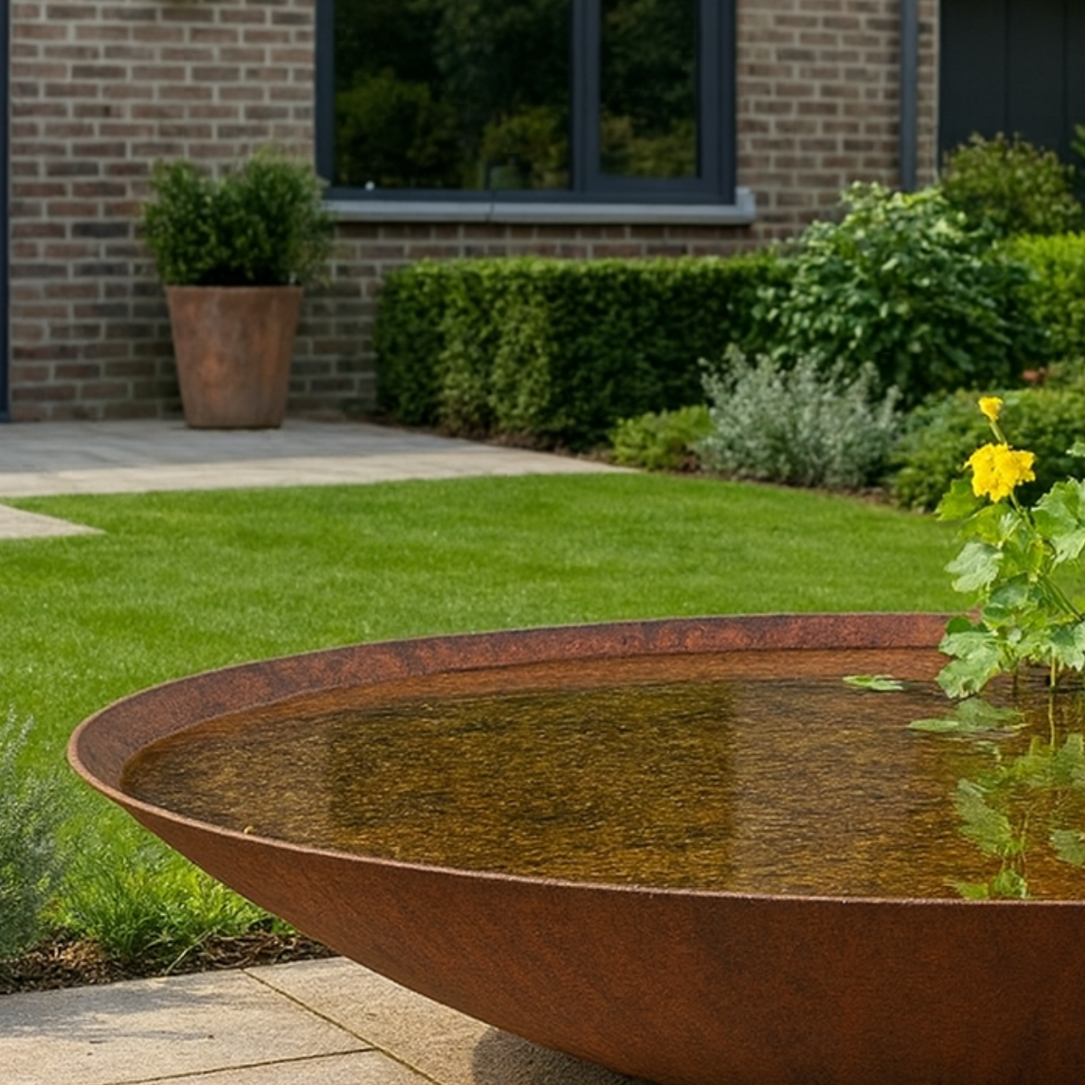 Cortenstaal waterschaal VELLUM D 80 cm